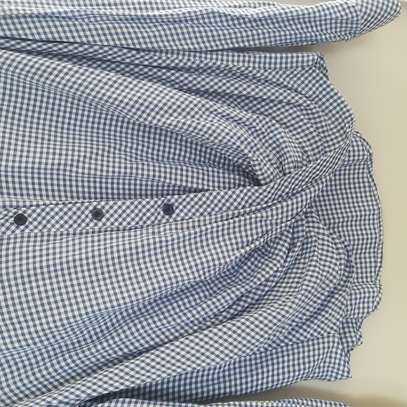 Blue/white Plaid twisted front shirt - Picture 6 of 7